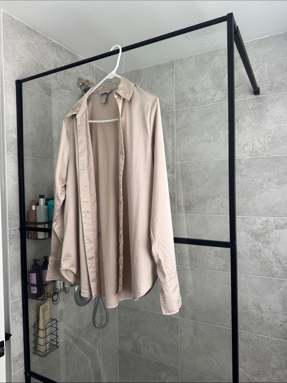 H&M Taupe Button-Front Lightweight Shirt Jacket
